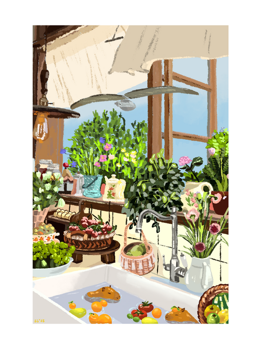 Kitchen Capybara Spa (5"x7" print)