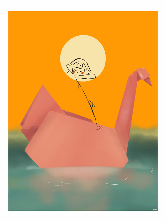 Paper Swan Dreams (6"x8" print)